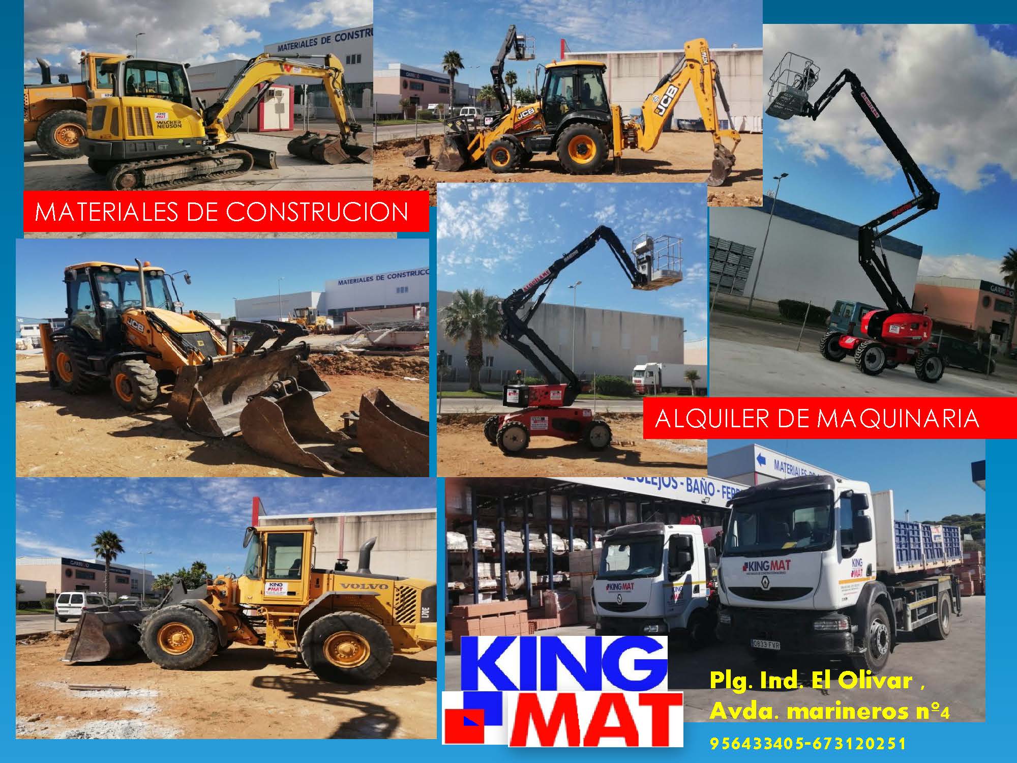 Alquiler de maquinaria de construcción en King Mat Barbate