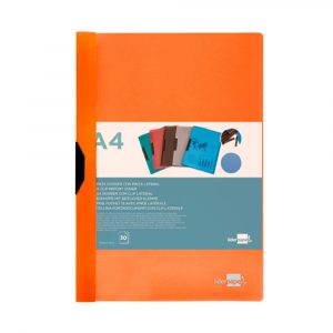 CARPETA DOSSIER PINZA LATERAL PP DIN A4 NARANJA