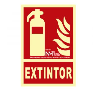 CARTEL DE EXTINCIÓN "EXTINTOR" CLASE B (PCV 0,7mm)  21x30cm NORMALUZ