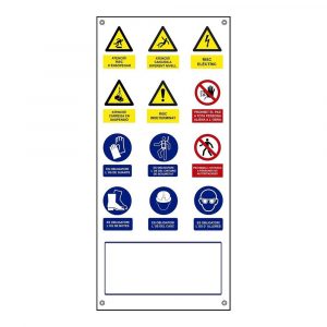 CARTEL OBRA MÚLTIPLE VERTICAL LONA CATALÁN 500x1100mm NORMALUZ