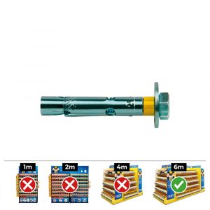 ANCLAJE DYNABOLT TORNILLO ZINCADO M10 Ø12 x 100 mm, CAJA 50 uds