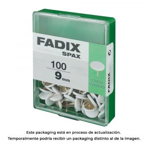 CHINCHETA PLANA BLANCA 9 mm, CAJA 100 uds