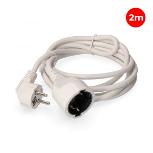 PROLONGADOR CON 1 TOMA 2P+T, 16A 250V~ 2 m DE CABLE H05VV-F 3G1,5mm², BLANCO