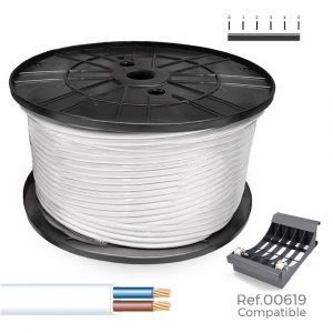 MANGUERA PLANA H03VVH2-F 2 x 0,75 mm² BLANCA, 700 m. (BOBINA GRANDE)