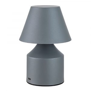 LÁMPARA METÁLICA LED 3CCT DE MESA RECARGABLE 2 W 200 lm, GRIS, Ø110 x 163 mm