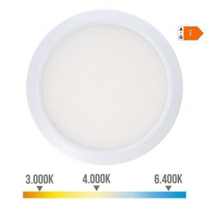 DOWNLIGHT AJUSTABLE LED SUPERFICIE/EMPOTRAR 20 W 2050 lm, MARCO BLANCO, 3CCT, Ø22,5 cm