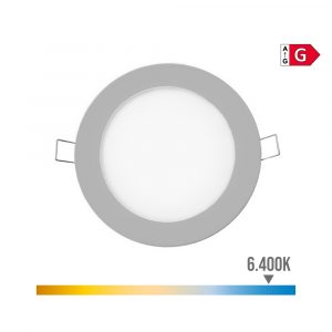 MINI DOWNLIGHT LED EMPOTRABLE REDONDO 6 W 6400 K LUZ FRIA COLOR CROMO Ø11,7 cm