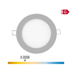 MINI DOWNLIGHT LED EMPOTRABLE REDONDO 6 W 4000 K LUZ DIA COLOR CROMADO Ø11,7 cm