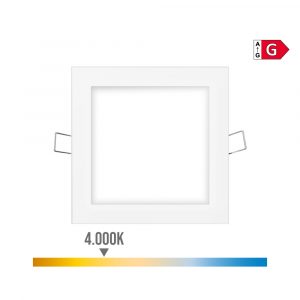 MINI DOWNLIGHT LED EMPOTRABLE CUADRADO 6 W 4000 K LUZ DIA COLOR BLANCO 11,7 x 11,7 cm