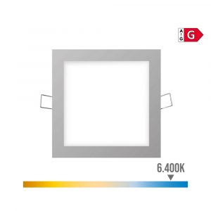 MINI DOWNLIGHT LED EMPOTRABLE CUADRADO 6 W 6400 K LUZ FRIA COLOR CROMO 11,7 x 11,7 cm