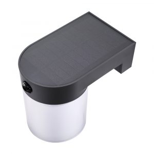 APLIQUE SOLAR CILINDRICO 4 W 500 Lm, 3.000/4.000/6.500 K, 3CCT, CON SENSOR, NEGRO