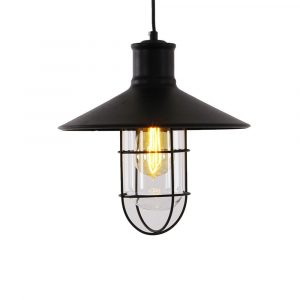 LÁMPARA DE TECHO METALICA VINTAGE E27 60W COLOR NEGRO Ø27 x 28 cm