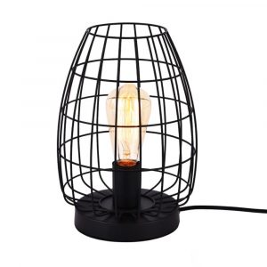LÁMPARA DE MESA METALICA E27 60W COLOR NEGRO Ø20 x 27,5 cm