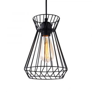 LÁMPARA DE TECHO METALICA  E27 60W COLOR NEGRO Ø19 x 26 x 130 cm