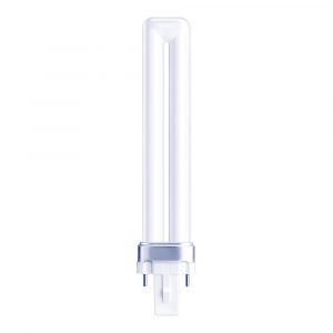 BOMBILLA BAJO CONSUMO G23 2-PINS 09 W 600 lm PL-S 6500 K LUZ FRIA 165 x 24,5 mm. CLASE ENERGÉTICA  A+
