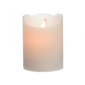 VELA DE CERA LED COLOR BLANCO, Ø7,5 x 10 cm