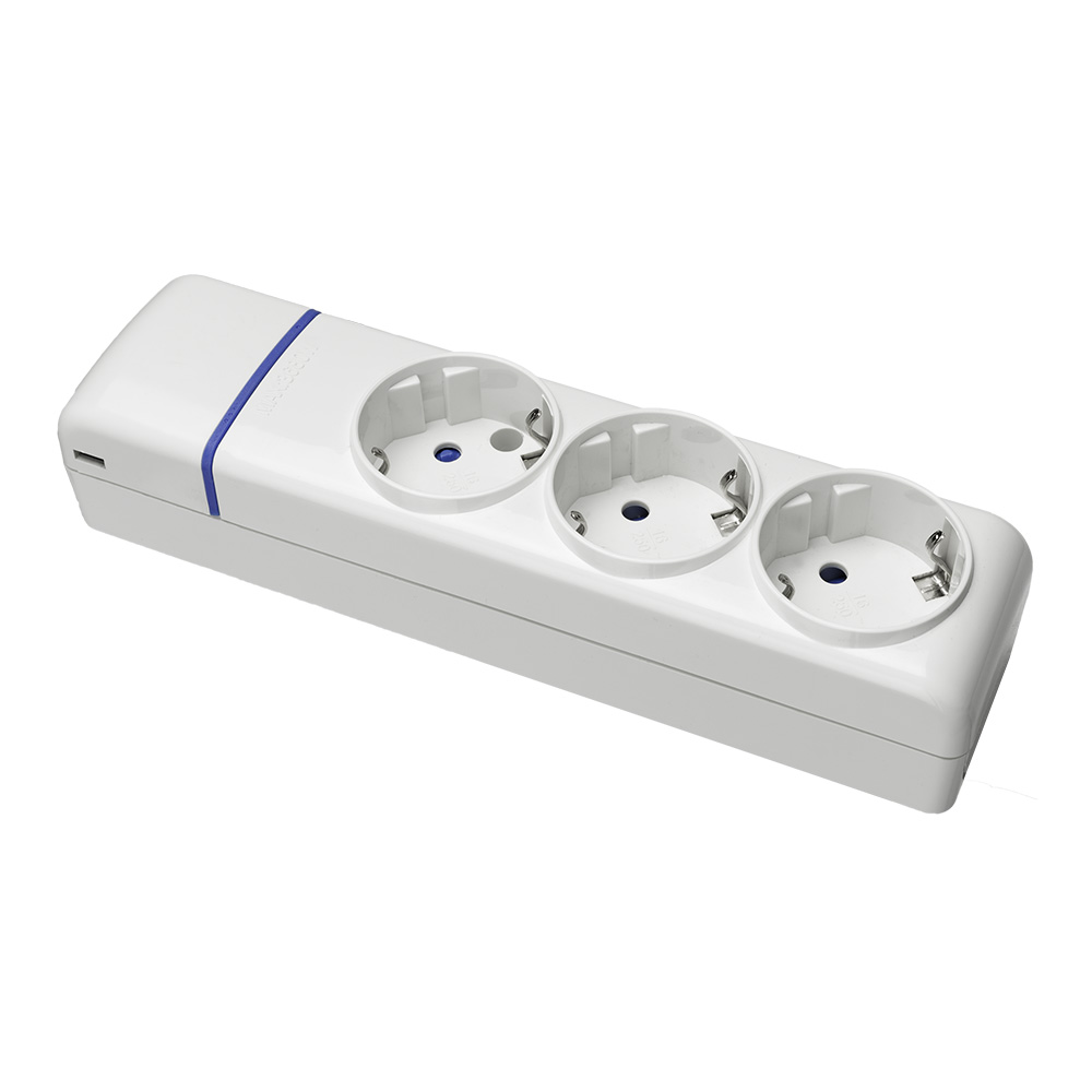 BASE MÚLTIPLE DE 3 TOMAS 2P+T, 16 A 250 V