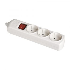 BASE BIPOLAR 3 TOMAS CON T/TL 10/16 A 250 V BLANCO + INTERRUPTOR LUMINOSO.