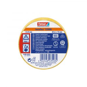 CINTA AISLANTE HOMOLOGADA AMARILLA 19 mm x 20 m