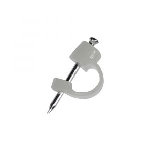 GRAPA PARA CABLE TV, TRANSPARENTE, CAJA 100 uds