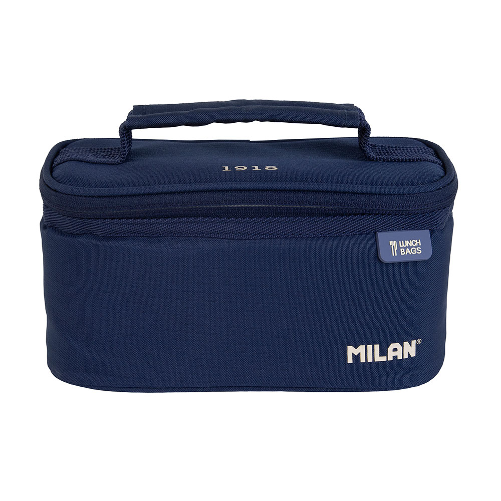BOLSA ISOTÉRMICA PORTA ALIMENTOS PEQUEÑA SERIE 1918 AZUL MARINO CON 1 RECIPIENTE 1,5 L