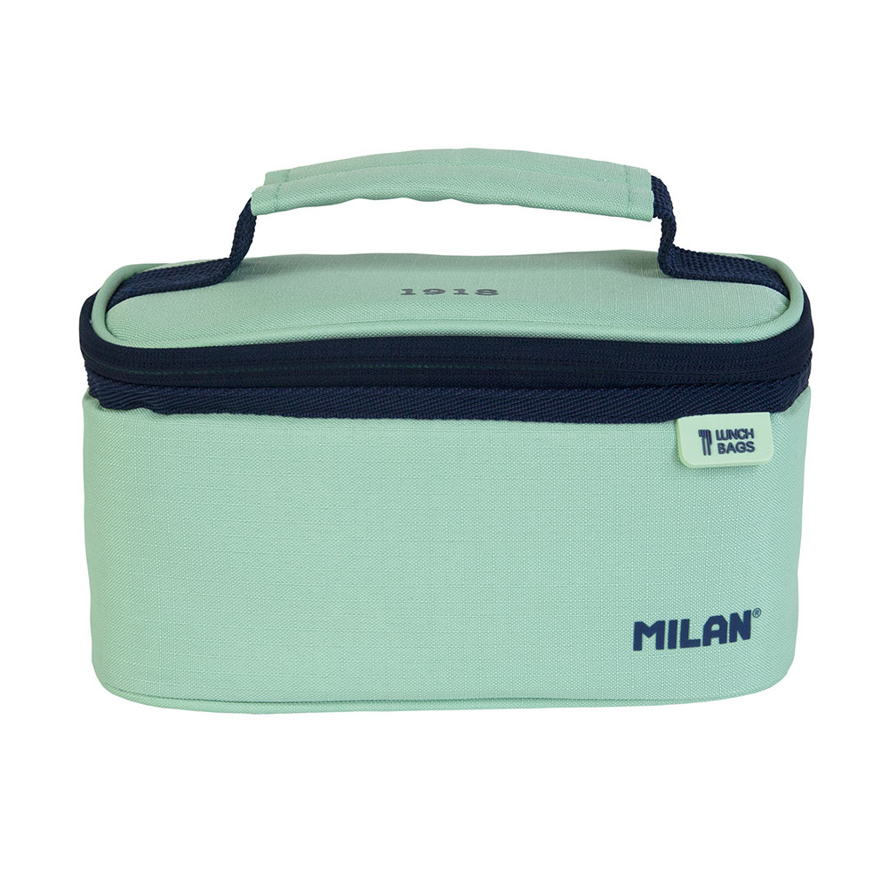 BOLSA ISOTÉRMICA PORTA ALIMENTOS PEQUEÑA SERIE 1918 VERDE CON 1 RECIPIENTE 1,5 L