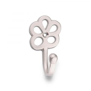 COLGADOR DE LATON MODELO FLOR NIQUEL (BLISTER)