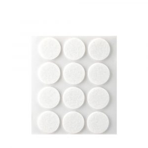 PACK 12 FIELTROS BLANCOS SINTETICOS ADHESIVOS Ø22mm PLASFIX INOFIX