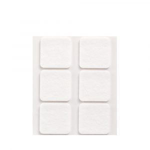 PACK 6 FIELTROS BLANCO SINTETICOS ADHESIVOS 31x31mm PLASFIX INOFIX