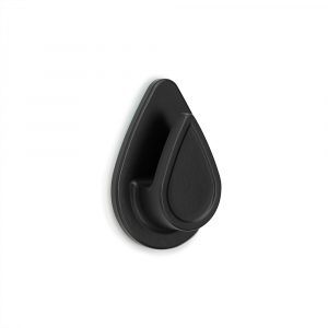COLGADOR RESISTENTE AL AGUA MODELO GOTA NEGRO MATE (BLISTER)