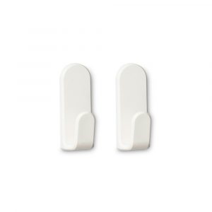 COLGADOR ADHESIVO TAGA BLANCO, 2 uds