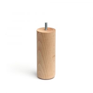 PATA DE MADERA CILÍNDRICA DE HAYA EN COLOR CRUDO MOD.447. DIMENSIONES Ø5,6x15cm REI