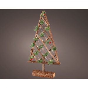 ÁRBOL DECORATIVO MICROLED DE MADERA, 48 cm