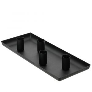 CANDELERO RECTANGULAR DE HIERRO NEGRO