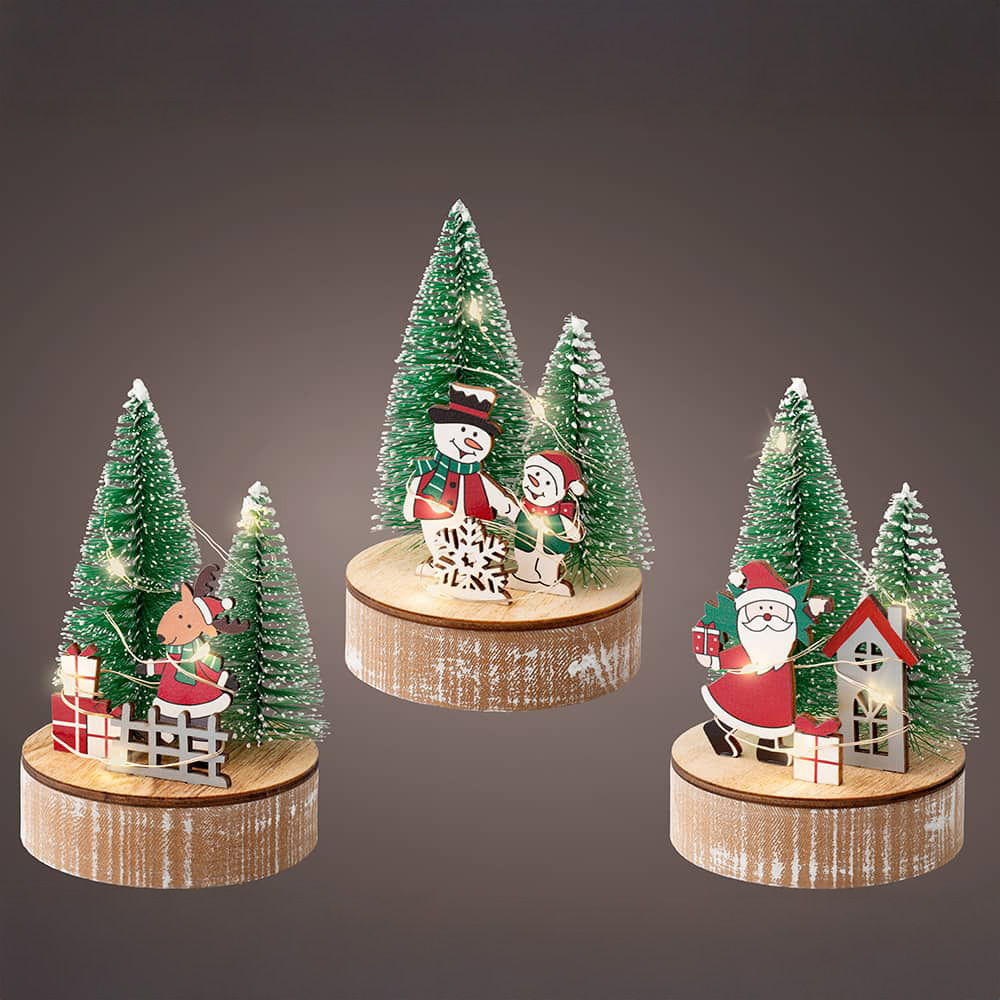 FIGURA DECORATIVA MOTIVOS NAVIDEÑOS CON LED, MODELOS SURTIDOS, Ø8 x 12 cm