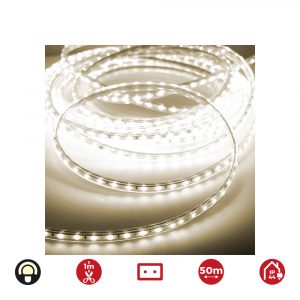 TIRA DE LED 60 LEDS/m 4,2W/m 220-240V IP44 50 m BLANCO CALIDO