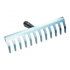 RASTRILLO METÁLICO DE ACERO GALVANIZADO 12 DIENTES 29,5 x 13 cm