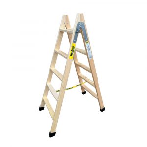 ESCALERA DE MADERA 5 PELDAÑOS 139cm PLABELL