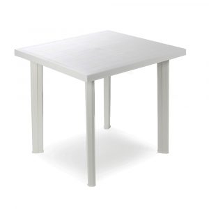 MESA CUADRADA COLOR BLANCO PARA EXTERIOR 80 x 75 x 72 cm
