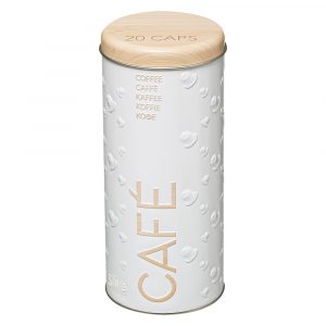 CAJA METÁLICA MODELO SCANDI NATURE PARA CÁPSULAS DE CAFÉ