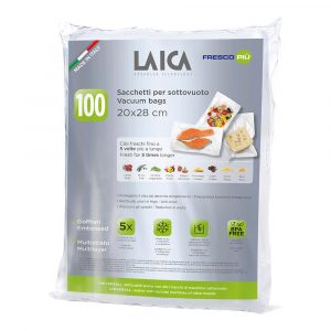 PAQUETE DE 100 BOLSAS DE CONSERVACION AL VACIO 20 x 28 cm