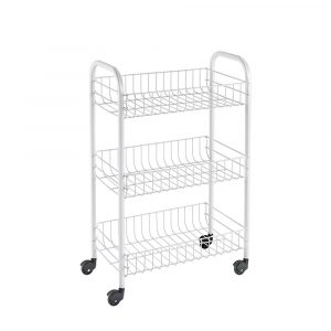 CARRITO MULTIUSO 3 ESTANTES 41 x 23 x 63 cm BLANCO