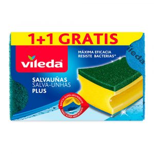 ESTROPAJO SALVAUÑAS PLUS ANTIBACTERIAS 1+1
