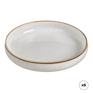 PACK 6 uds PLATO HONDO DE PORCELANA AKIKO Ø20 cm