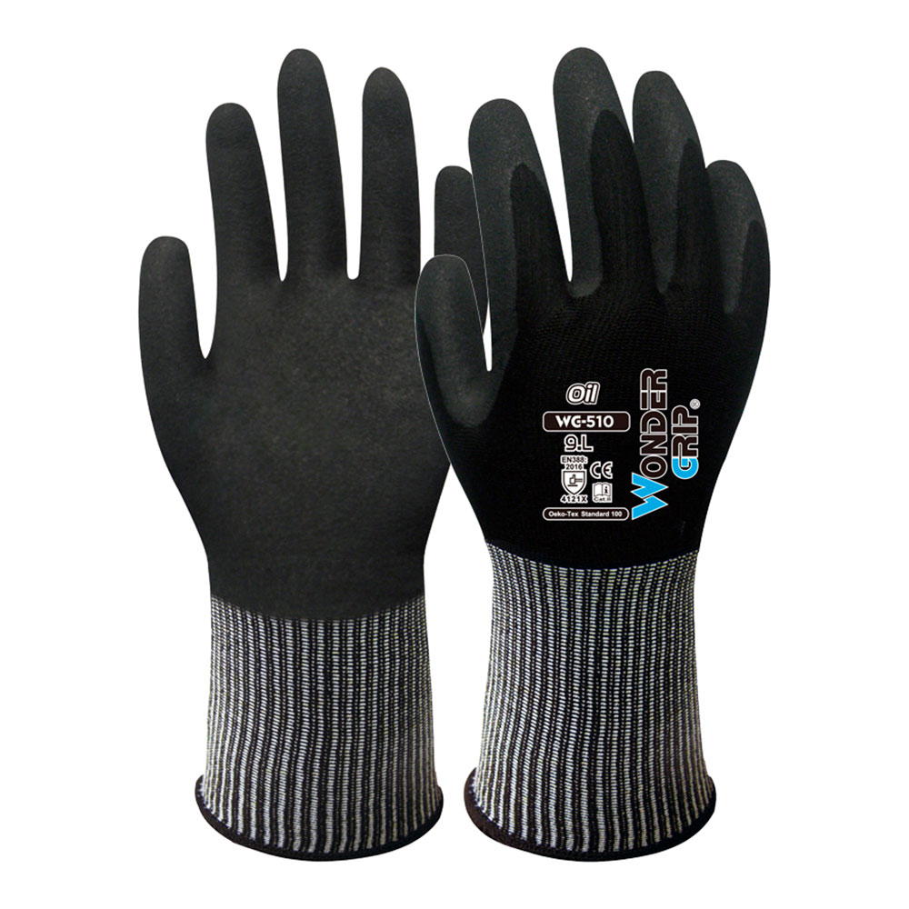 GUANTE NAILON / SPANDEX, PALMA DOBLE RECUBRIMIENTO NITRILO, T-08