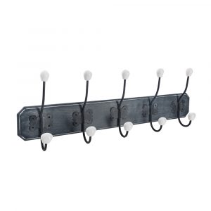COLGADOR DE MADERA CON 5 PERCHAS 60 x 20 cm
