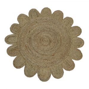 ALFOMBRA DE YUTE BORDE DENTADO Ø90cm