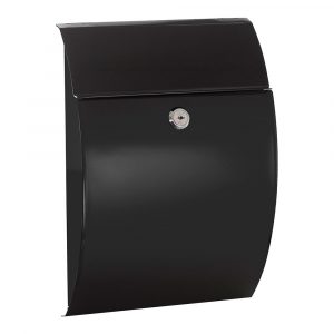 BUZÓN INDIVIDUAL EXTERIOR, PEQUEÑO, GALÁN, ACERO, NEGRO, 21 x 7,5 x 29 cm