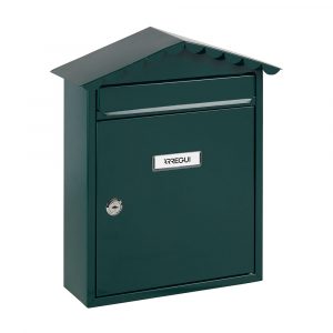 BUZÓN INDIVIDUAL EXTERIOR, MEDIANO, VISIT, ACERO, VERDE, 30 x 11 x 36 cm