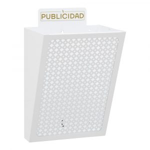 CESTA DE PUBLICIDAD E2304, ACERO, BLANCO, 22 x 19 x 35,5 cm